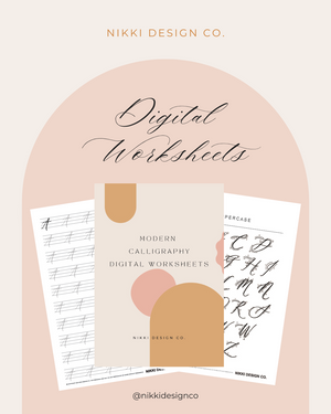 Digital Modern Calligraphy Worksheets